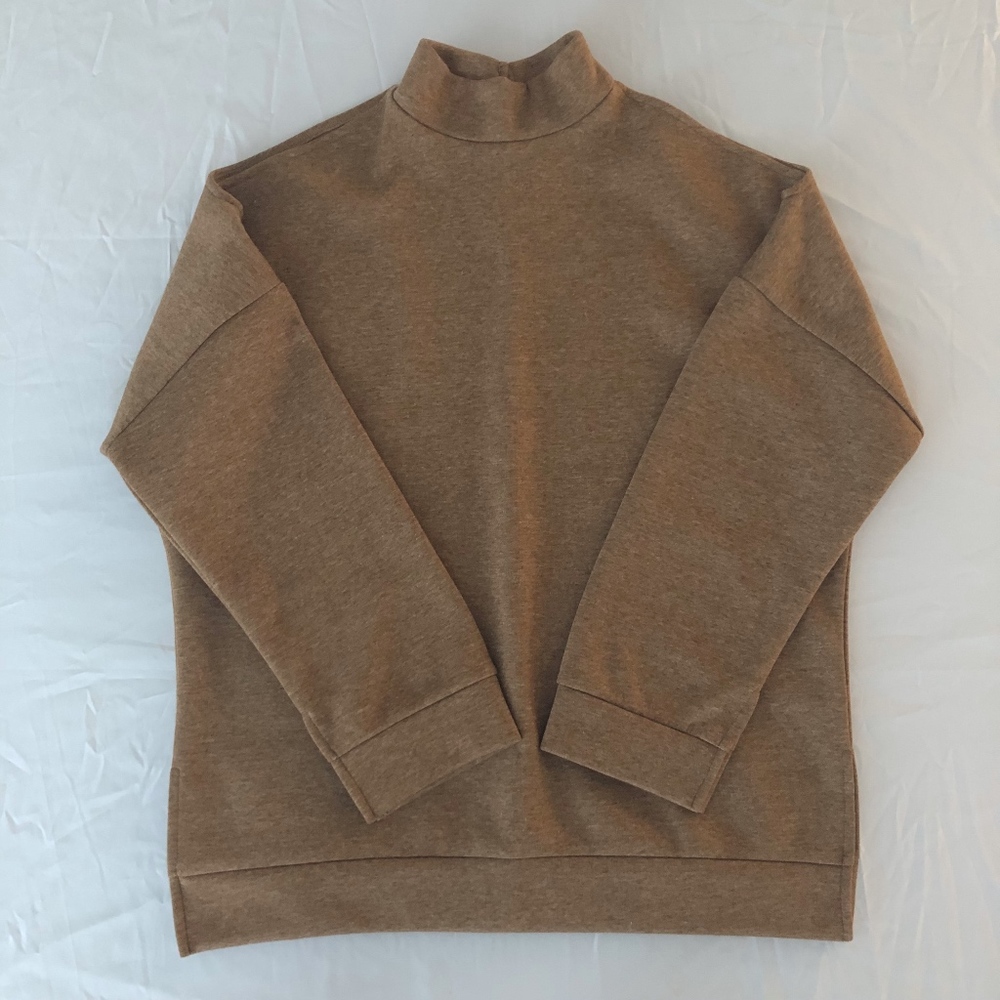 Cold Shoulder Mock Neck Sweatshirt